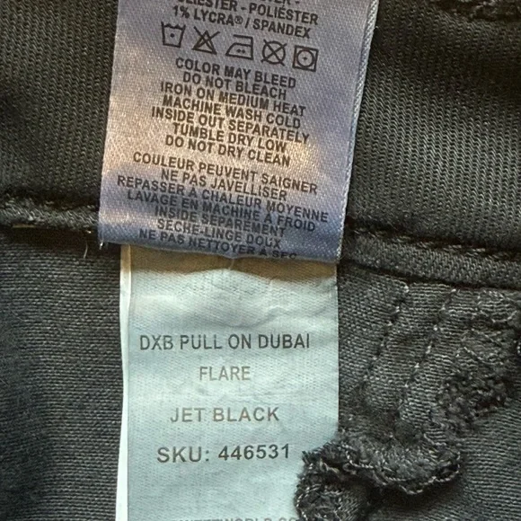 Warp + Weft Women’s DBX Black Pull On Flare Jeans size 00/24/XXS - Picture 11 of 12